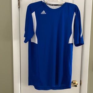 adidas Blue and White Short Sleeve Tee
